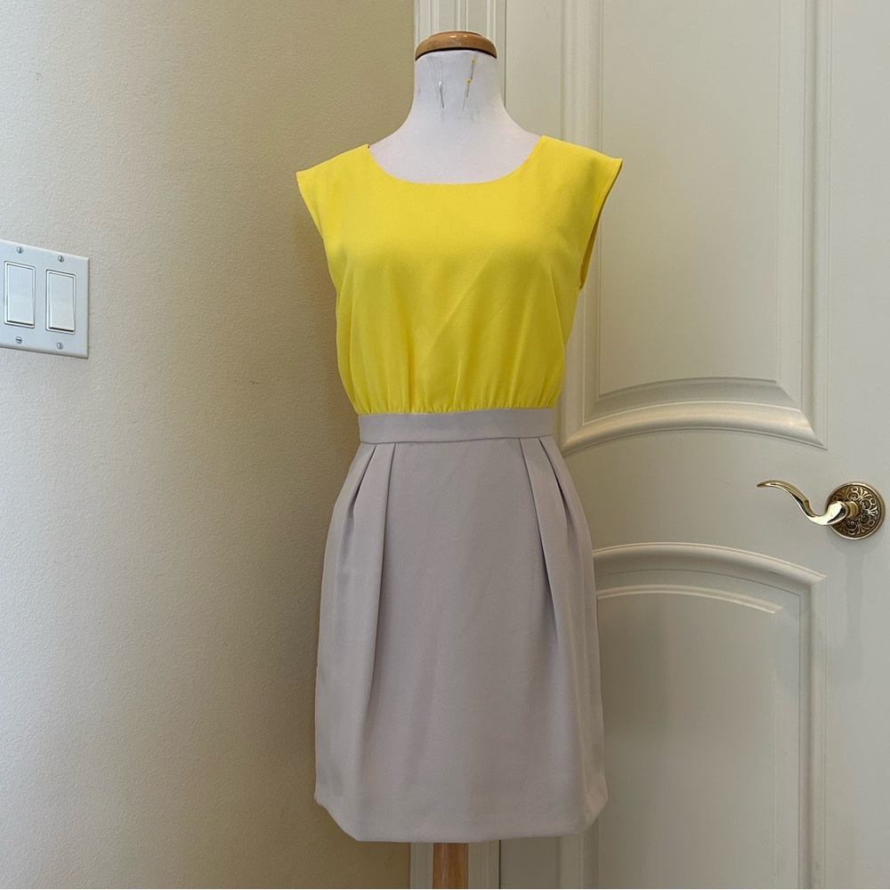 Nwt Ann Taylor Loft yellow/gray career dress